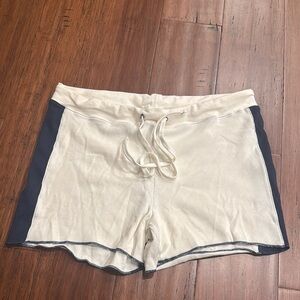 Women's Cream and Navy Blue Shorts